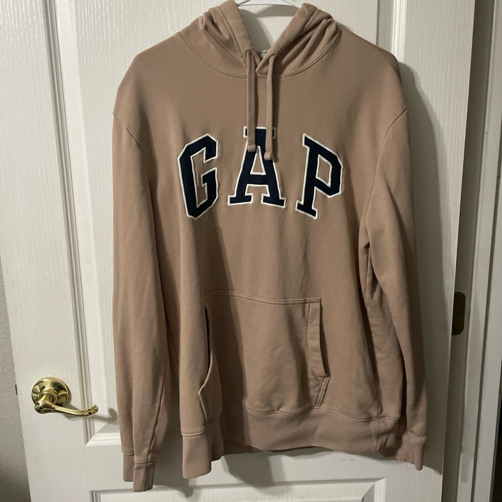 GAP Beige Hoodie with Navy Logo